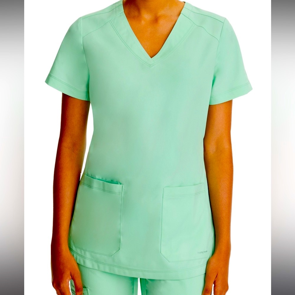 NWOT Healing Hands Jill 2 Pocket V-neck Top